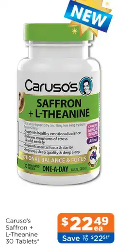 Good Price Pharmacy Caruso's Saffron + L-Theanine offer