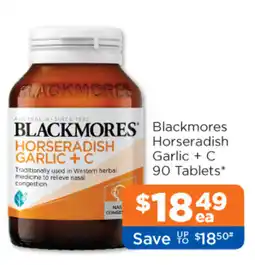 Good Price Pharmacy Blackmores Horseradish Garlic + C offer