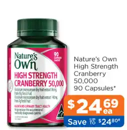 Good Price Pharmacy Nature's Own High Strength Cranberry offer
