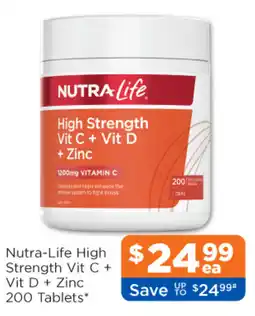 Good Price Pharmacy Nutra-Life High Strength Vit C + Vit D + Zinc offer