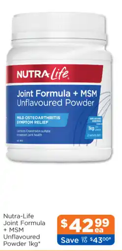 Good Price Pharmacy Nutra-Life Joint Formula + MSM Unflavoured Powder offer