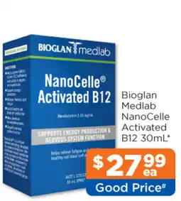 Good Price Pharmacy Bioglan Medlab NanoCelle Activated B12 offer