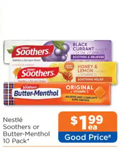 Good Price Pharmacy Nestlé Soothers or Butter-Menthol offer