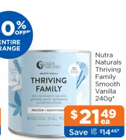 Good Price Pharmacy Nutra Naturals Thriving Family Smooth Vanilla offer