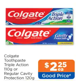Good Price Pharmacy Colgate Toothpaste Triple Action Regular Cavity Protection offer