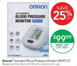 Terry White Omron Standard Blood Pressure Monitor HEM7121 offer
