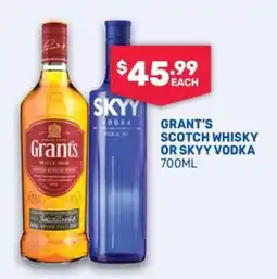 Bottlemart Grant's Scotch Whisky or Skyy Vodka offer