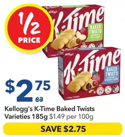 Ritchies Kellogg's K-Time Baked Twists Varieties offer