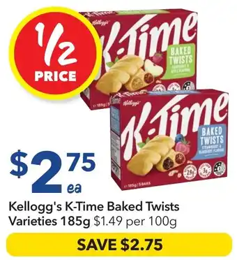 Ritchies Kellogg's K-Time Baked Twists Varieties offer