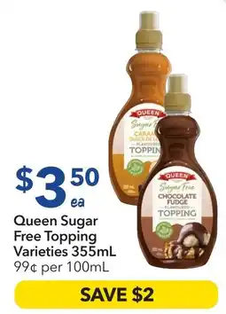 Ritchies Queen Sugar Free Topping Varieties offer