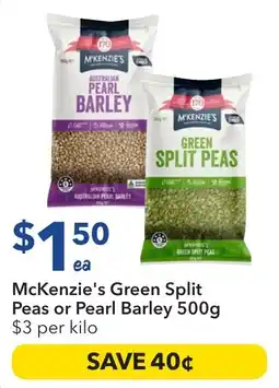 Ritchies McKenzie's Green Split Peas or Pearl Barley offer