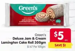 Spar Green's Deluxe Jam & Cream Lamington Cake Roll offer