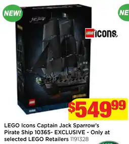 Mr Toys LEGO Icons Captain Jack Sparrow's Pirate Ship offer