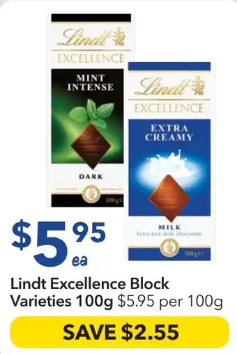 Ritchies Lindt Excellence Block Varieties offer