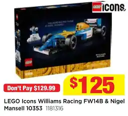 Mr Toys LEGO Icons Williams Racing FW14B & Nigel Mansell offer