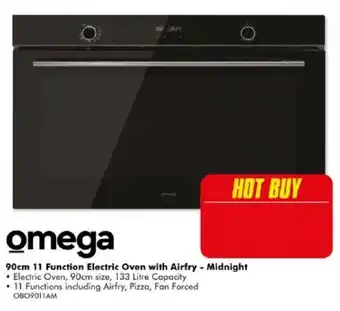 The Good Guys Omega 90cm 11 Function Electric Oven with Airfry - Midnight offer