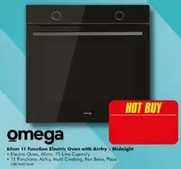 The Good Guys Omega 60cm 11 Function Electric Oven with Airfry - Midnight offer