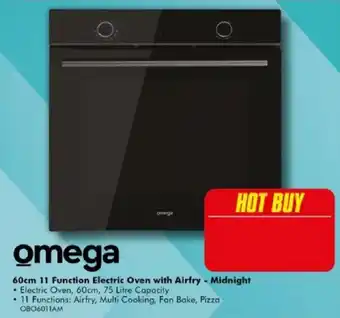 The Good Guys Omega 60cm 11 Function Electric Oven with Airfry - Midnight offer