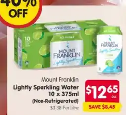 Spar Mount Franklin Lightly Sparkling Water offer
