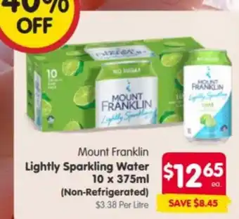 Spar Mount Franklin Lightly Sparkling Water offer