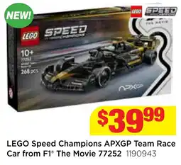 Mr Toys LEGO Speed Champions APXGP Team Race Car from F1® The Movie offer