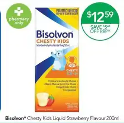 Terry White Bisolvon Chesty Kids Liquid Strawberry Flavour offer