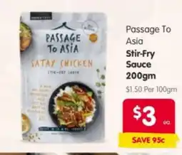 Spar Passage To Asia Satay Chicken Stir-Fry Sauce offer