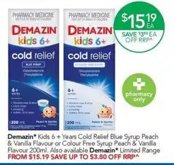 Terry White Demazin Kids 6+ Years Cold Relief offer
