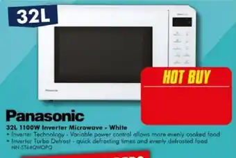 The Good Guys Panasonic 32L 1100W Inverter Microwave - White offer