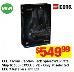 Mr Toys LEGO Icons Captain Jack Sparrow's Pirate Ship 10365 offer