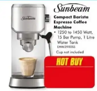 The Good Guys Sunbeam Compact Barista Espresso Coffee Machine offer