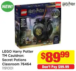 Mr Toys LEGO Harry Potter TM Cauldron: Secret Potions Classroom offer