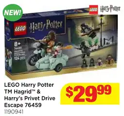 Mr Toys LEGO Harry Potter TM Hagrid™ & Harry's Privet Drive Escape offer