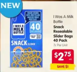 Spar I Was A Milk Bottle Snack Slider Bags offer