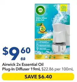 Ritchies Airwick 2x Essential Oil Plug-In Diffuser offer