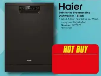 The Good Guys Haier 500 Series Freestanding Dishwasher - Black offer