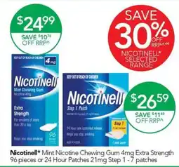 Terry White Nicotinell Mint Nicotine Chewing Gum 4mg Extra Strength offer