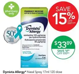Terry White Dymista Allergy Nasal Spray offer