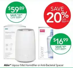Terry White Able* Vapour Mist Humidifier offer