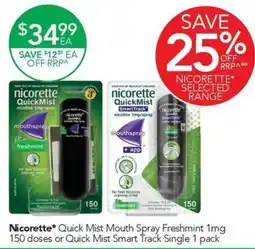 Terry White Nicorette Quick Mist Mouth Spray Freshmint offer