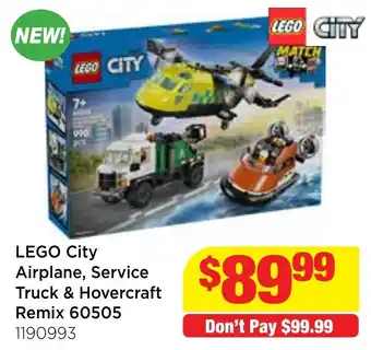 LEGO City Airplane, Service Truck & Hovercraft Remix 60505