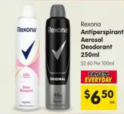 Spar Rexona Antiperspirant Aerosol Deodorant offer