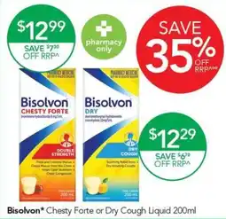 Terry White Bisolvon Chesty Forte or Dry Cough Liquid offer