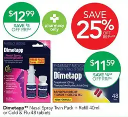 Terry White Dimetapp Nasal Spray Twin Pack + Refill offer