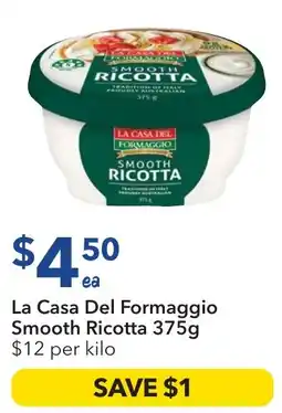 Ritchies La Casa Del Formaggio Smooth Ricotta offer