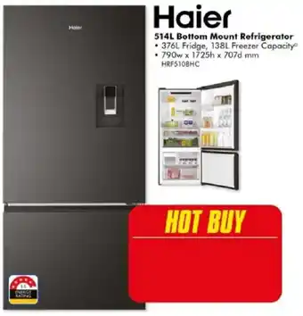 The Good Guys Haier 514L Bottom Mount Refrigerator offer