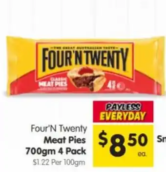 Spar Four'n Twenty Meat Pies offer