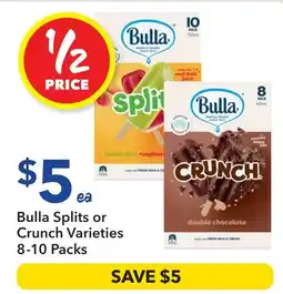 Ritchies Bulla Splits or Crunch Varieties offer