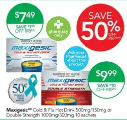 Terry White Maxigesic Cold & Flu Hot Drink offer