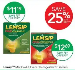 Terry White Lemsip Max Cold & Flu or Decongestant offer